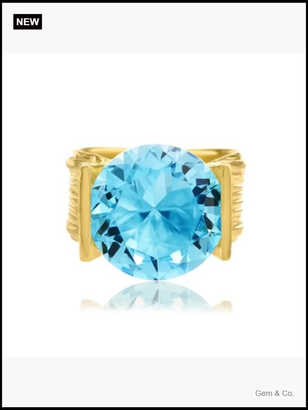 Vintage Textured Band Ring with 11.75 TCW Cubic Zirconia - 14K Gold Plated